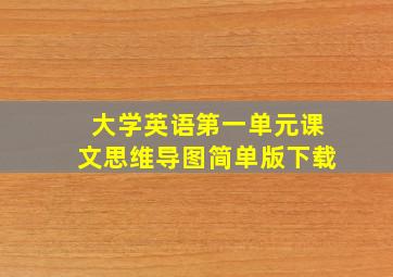 大学英语第一单元课文思维导图简单版下载