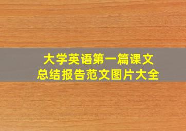 大学英语第一篇课文总结报告范文图片大全