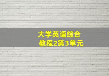 大学英语综合教程2第3单元