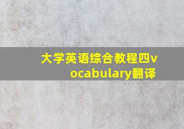 大学英语综合教程四vocabulary翻译