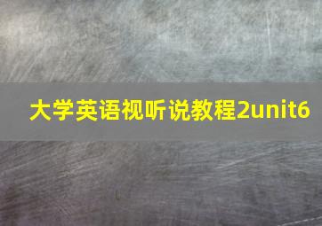 大学英语视听说教程2unit6