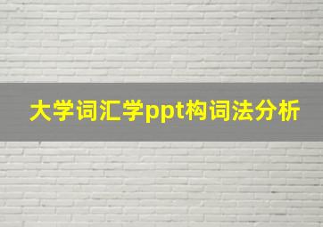 大学词汇学ppt构词法分析