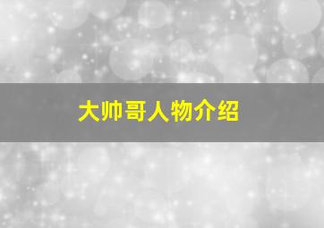 大帅哥人物介绍