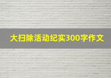 大扫除活动纪实300字作文