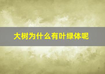 大树为什么有叶绿体呢