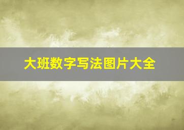 大班数字写法图片大全