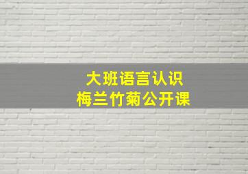 大班语言认识梅兰竹菊公开课