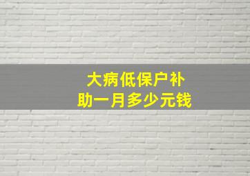 大病低保户补助一月多少元钱