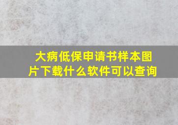 大病低保申请书样本图片下载什么软件可以查询