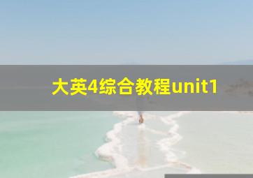 大英4综合教程unit1