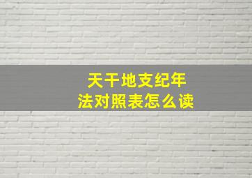 天干地支纪年法对照表怎么读