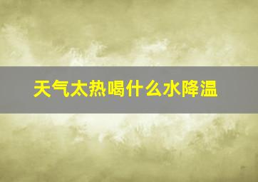 天气太热喝什么水降温