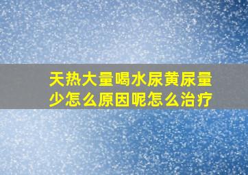 天热大量喝水尿黄尿量少怎么原因呢怎么治疗