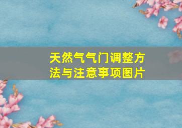 天然气气门调整方法与注意事项图片