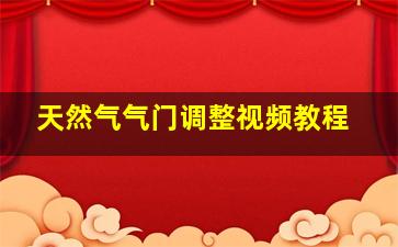 天然气气门调整视频教程