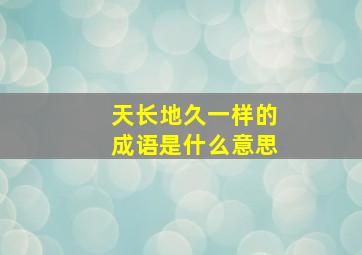 天长地久一样的成语是什么意思