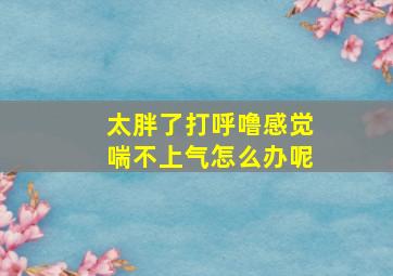 太胖了打呼噜感觉喘不上气怎么办呢