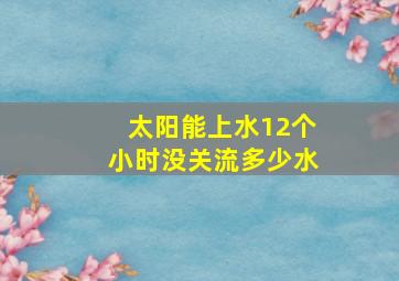 太阳能上水12个小时没关流多少水