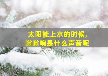 太阳能上水的时候,嗡嗡响是什么声音呢