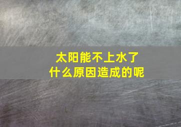 太阳能不上水了什么原因造成的呢