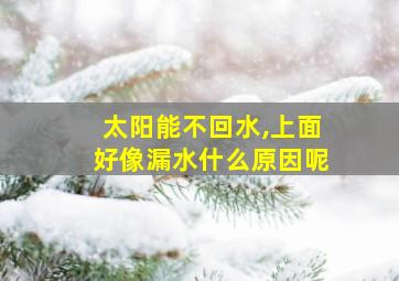 太阳能不回水,上面好像漏水什么原因呢