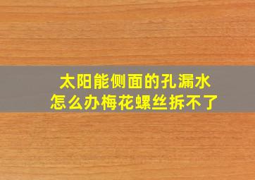 太阳能侧面的孔漏水怎么办梅花螺丝拆不了