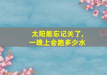 太阳能忘记关了,一晚上会跑多少水