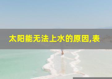 太阳能无法上水的原因,表