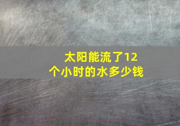 太阳能流了12个小时的水多少钱