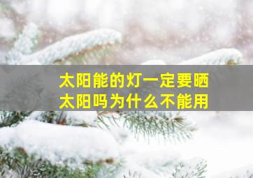 太阳能的灯一定要晒太阳吗为什么不能用