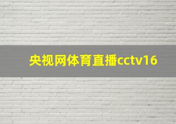 央视网体育直播cctv16