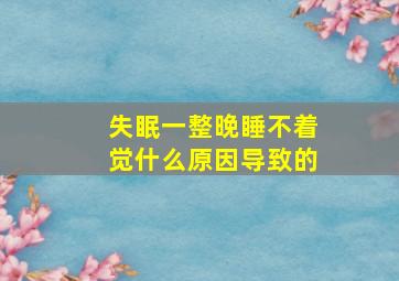 失眠一整晚睡不着觉什么原因导致的