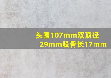 头围107mm双顶径29mm股骨长17mm