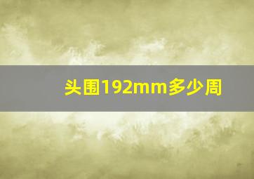 头围192mm多少周