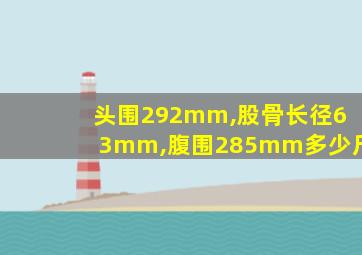 头围292mm,股骨长径63mm,腹围285mm多少斤