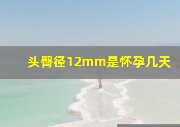 头臀径12mm是怀孕几天