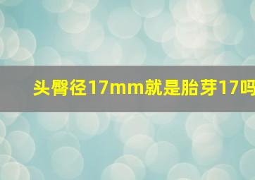 头臀径17mm就是胎芽17吗