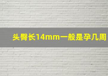 头臀长14mm一般是孕几周