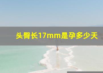 头臀长17mm是孕多少天