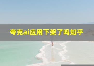 夸克ai应用下架了吗知乎