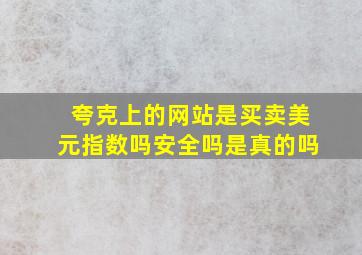 夸克上的网站是买卖美元指数吗安全吗是真的吗