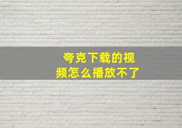 夸克下载的视频怎么播放不了