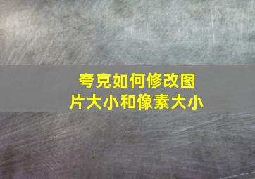 夸克如何修改图片大小和像素大小