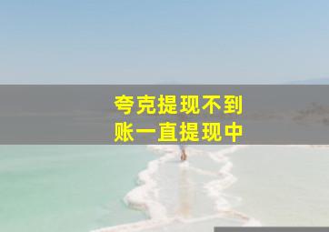 夸克提现不到账一直提现中