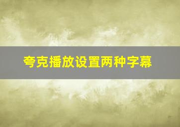 夸克播放设置两种字幕