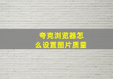 夸克浏览器怎么设置图片质量