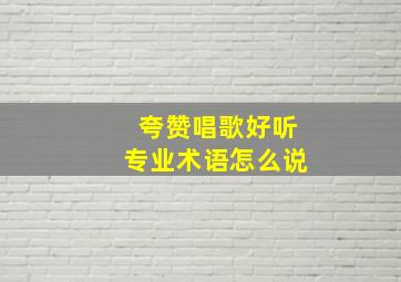 夸赞唱歌好听专业术语怎么说