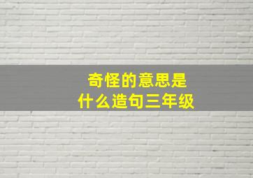 奇怪的意思是什么造句三年级