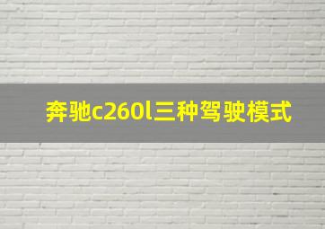 奔驰c260l三种驾驶模式