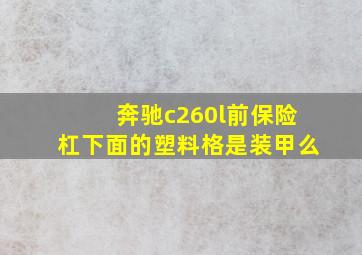 奔驰c260l前保险杠下面的塑料格是装甲么